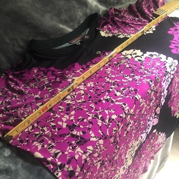 Dana Buchman long or 3/4 sleeve button down floral shirt‎ - Picture 6 of 13